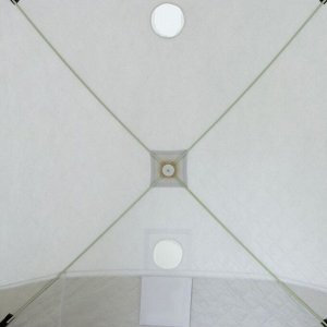 Палатка зимняя куб СЛЕДОПЫТ Premium, 2,1х2,1 м, 4-х местная, 3 слоя, цвет белый/олива