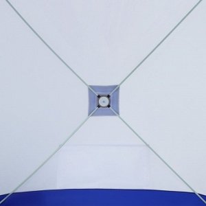 Палатка зимняя куб СЛЕДОПЫТ, 1,8 х1,8 м, Oxford 210D PU 1000, 3-местная, цвет бело-синий