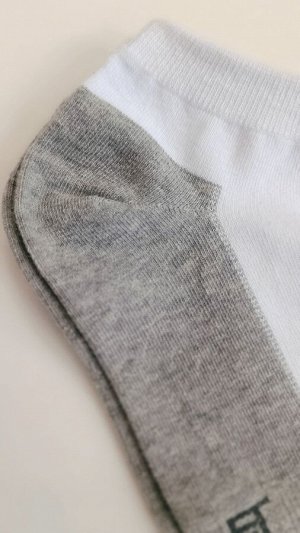 Носки мужские спортивные, укороченные, бело-серые. Ю.Корея