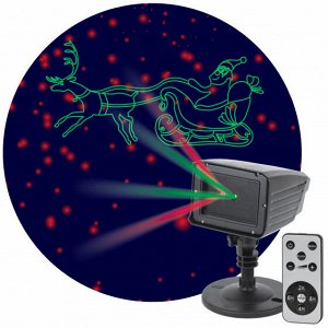 Проекторы ENIOP-02 ЭРА Проектор Laser Дед Мороз мультирежим 2 цвета, 220V, IP44