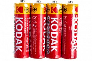 Батарейки пальчиковые (АА / R6) Kodak SUPER HEAVY DUTY Zinc [KAAHZ 4S] Б0005141 (цена за 4 батарейки.)
