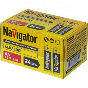 Батарейки АА("пальчиковые) NAVIGATOR 24 штуки в комплекте,  14 060 NBT-NPE-LR6-BOX24