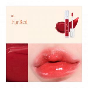 Глянцевый тинт для губ - 02 Fig Red LIZDA Glow Fit Water Tint 02 Fig Red