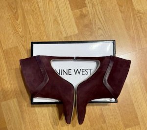Ботильоны NINE WEST натуральная замша винного цвета