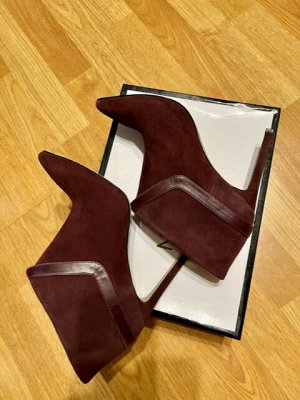 Ботильоны NINE WEST натуральная замша винного цвета