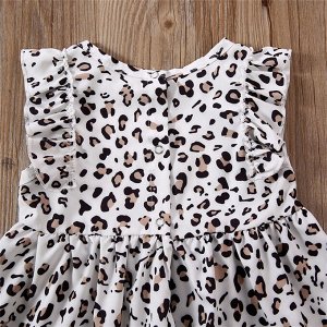 Белое Платье с принтом "Леопард"+ повязка