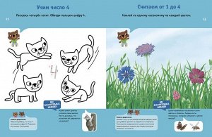 Пособие "Знакомимся с математикой", с наклейками 3-4 года, изд. Clever