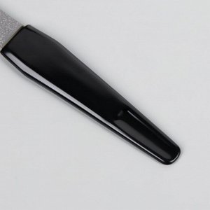 Пилка металлическая для ногтей, 15 см, в чехле, цвет серебристый/чёрный
