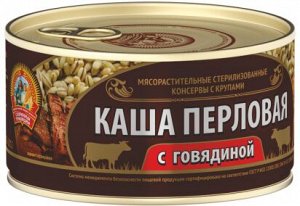 Каша перловая с говядиной Сохраним Традиции 325г ключ лит.