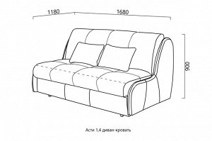 Диван малогабаритный Асти 1,4 НПБ