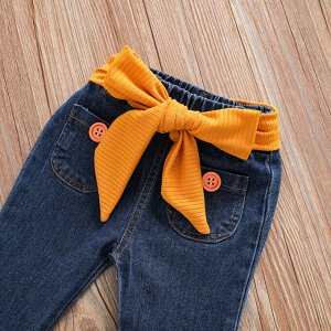 Костюм: джинсы+ кофта желтая