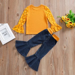 Костюм: джинсы+ кофта желтая