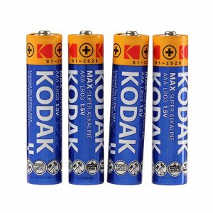 Батарейка алкалиновая Kodak Max, AAA, LR03-10BL, 1.5 В, отрывной блистер, 10 шт.