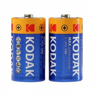 Батарейка алкалиновая Kodak Max, C, LR14-2BL, 1.5В, блистер, 2 шт.