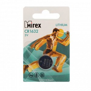 Батарейка литиевая Mirex, CR1632-1BL, 3 В, блистер, 1 шт.
