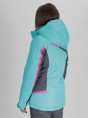 Горнолыжная куртка женская бирюзового цвета 552001Br