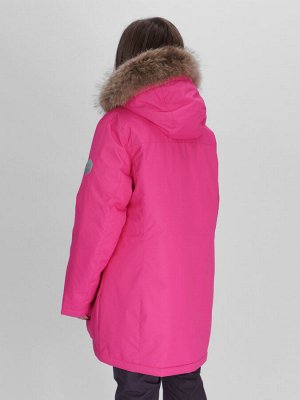 Парка женская с мехом зимняя большого размера розового цвета 552021R