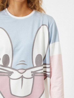 Лицензированная Warner Bros. ночная рубашка с длинными рукавами и принтом Bugs Bunny