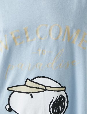 Лицензированная Snoopy хлопковая ночная рубашка с короткими рукавами