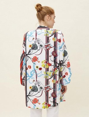 Длинная куртка с цветочным узором
