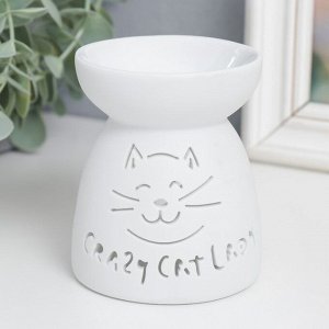 Аромалампа керамика ""Котик с улыбкой"" 9х7,5х7,5 см