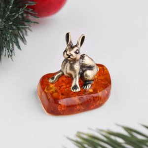 Сувенир "Маленький Кролик", латунь, 1,8х1,4х1,7 см