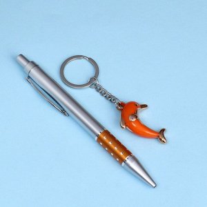 Набор подарочный 2в1 (ручка, брелок дельфин) микс