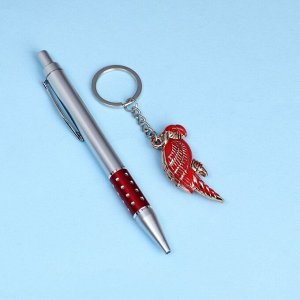 Набор подарочный 2в1 (ручка, брелок попугай) микс