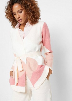 Пальто вязаное| розовы
