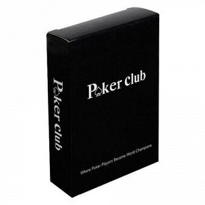 Карты игральные пластиковые "Poker club", ассорти, 54 шт, 8,7х6,3см, 25мкм, ИН-9121,ИН-9130,ИН-4382