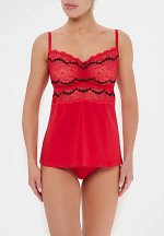LUI et ELLE EF2132 rouge Майка женская на тонких бретелях