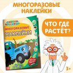 Многоразовые наклейки «Что где растёт?», формат А4, «Синий трактор»