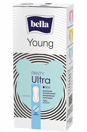 Bella, Женские ежедневные прокладки bella Panty Ultra Young sensitive 20 шт. Bella