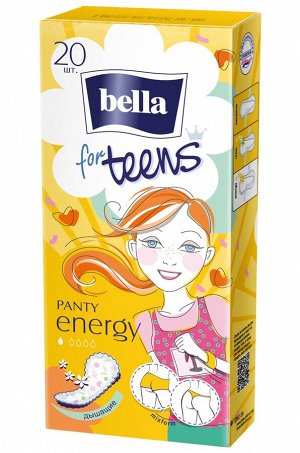Bella, Женские ежедневные прокладки bella for teens energy 20 шт. Bella