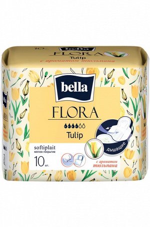 Bella, Женские ароматизированные гигиенические прокладки bella FLORA Tulip 10 шт. Bella