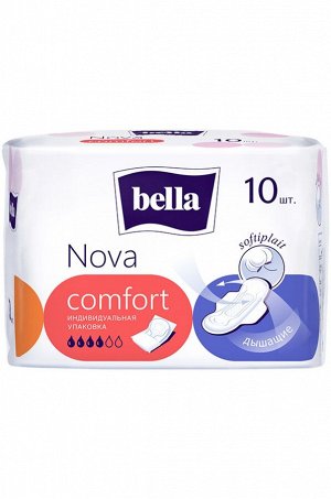 Bella, Прокладки женские гигиенические впитывающие bella Nova comfort 10 шт. Bella