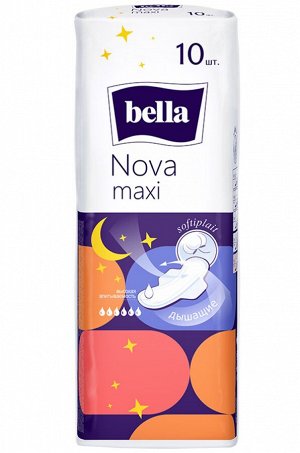 Bella, Женские гигиенические прокладки с крылышками bella Nova Maxi 10 шт. Bella