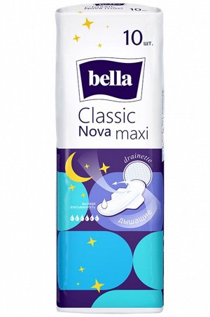 Bella, Женские гигиенические прокладки с крылышками bella Classic nova Maxi 10 шт. Bella