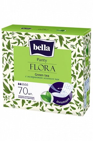 Bella, Женские ароматизированные ежедневные прокладки bella FLORA Green tea 70 шт. Bella