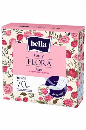 Bella, Женские ароматизированные ежедневные прокладки bella FLORA Rose 70 шт. Bella