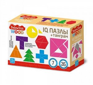 Игра настольная головоломка "IQ Пазлы + танграм" серии "Baby Toys wood" 04311