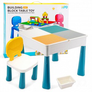 Детский игровой стол + 2 стула HPD Building Block Table Toy / 6 в 1