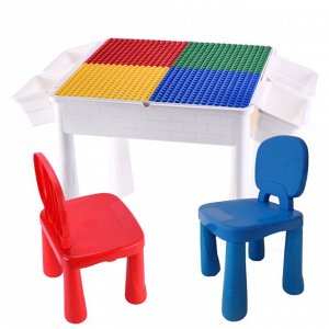 Детский игровой стол + 2 стула HPD Building Block Table Toy / 6 в 1