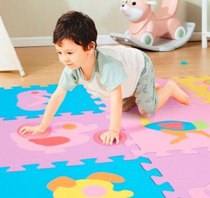 Детский развивающий коврик-пазл / 4 шт. 60 x 60 x 1 см