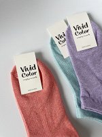 Носки женские, короткие, СИРЕНЕВЫЕ. VIVID COLOR. Ю. Корея.