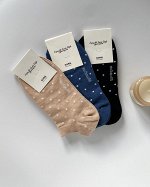 Носки женские, короткие, ЧЕРНЫЕ. GG. Ю.Корея.