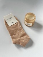 Носки женские, короткие, БЕЖЕВЫЕ. GG. Ю.Корея.