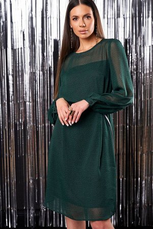 Платье / KaVaRi 1013 зеленый_принт-точка
