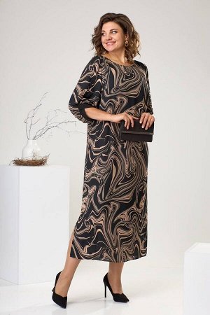 Платье / Romanovich Style 1-2442 чёрный/ бежевый