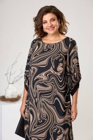 Платье / Romanovich Style 1-2442 чёрный/ бежевый